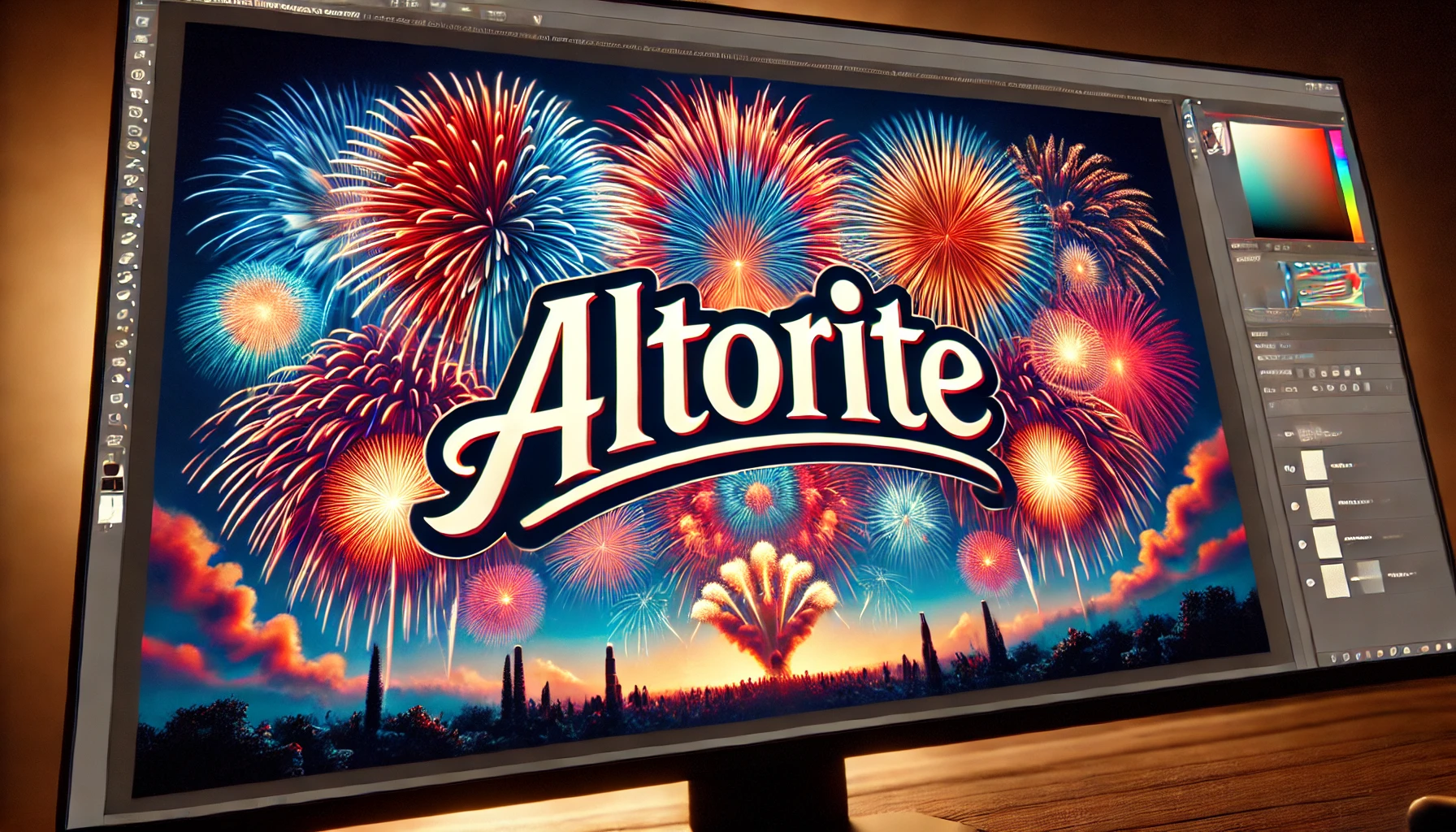 Altorite with fireworks to show the end of the year.